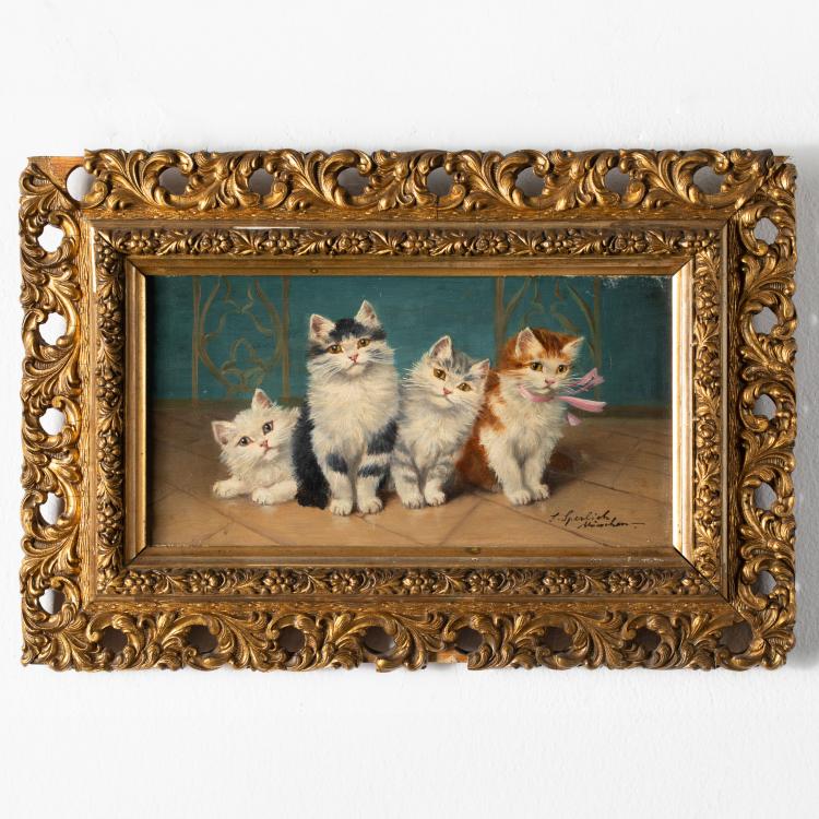 Bild 1 zu Objekt, Vier junge Katzen, ca. 1900, K-17 101