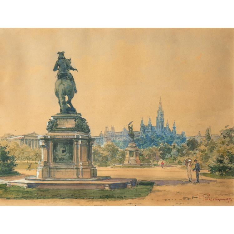Hauptbild zu Objekt, Heldenplatz in Wien mit Blick auf das Rathaus, 1925, K-17 90