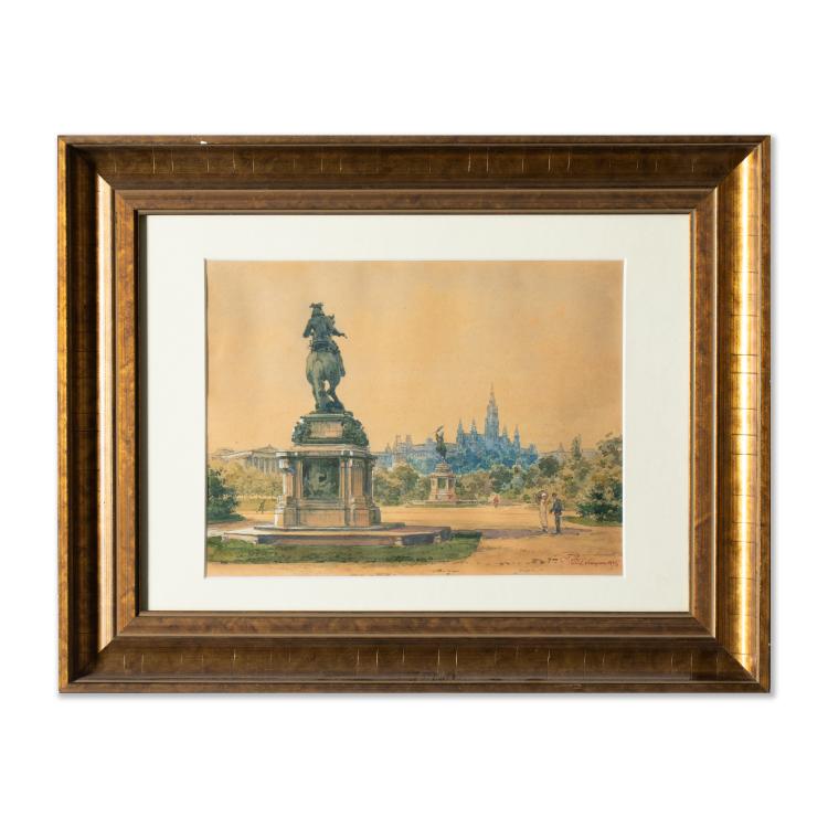 Bild 1 zu Objekt, Heldenplatz in Wien mit Blick auf das Rathaus, 1925, K-17 90