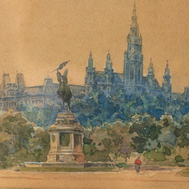 Bild 3 zu Objekt, Heldenplatz in Wien mit Blick auf das Rathaus, 1925, K-17 90
