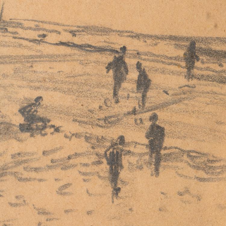 Bild 10 zu Objekt, Niederrheinische Flusslandschaft, 1935 und Pferdeskizzen, ca. 1920, Max Clarenbach, K-17 91