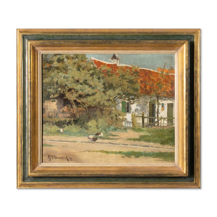 Bild 1 zu Objekt, Bauernkate im hellen Sonnenschein, 1897, Max Clarenbach, K-17 100