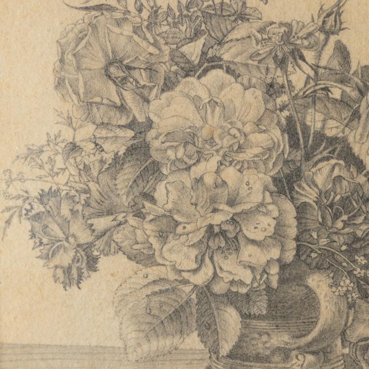 Bild 3 zu Objekt, Ohne Titel (Blumenstillleben mit Glasvase), 1836, K-17 79
