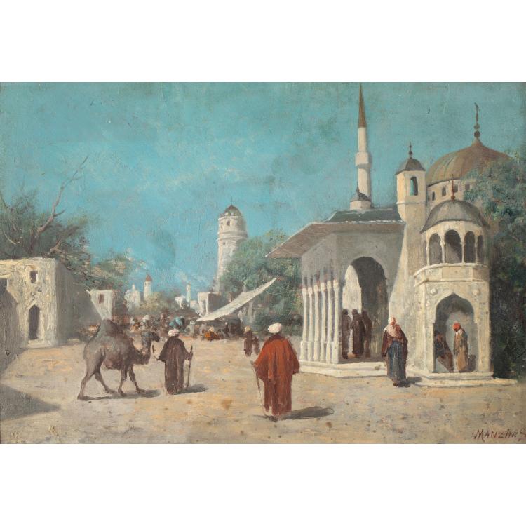 Hauptbild zu Objekt, Strasse in einer orientalischen Stadt, ca. 1890, Antonio Mancini, K-17 99
