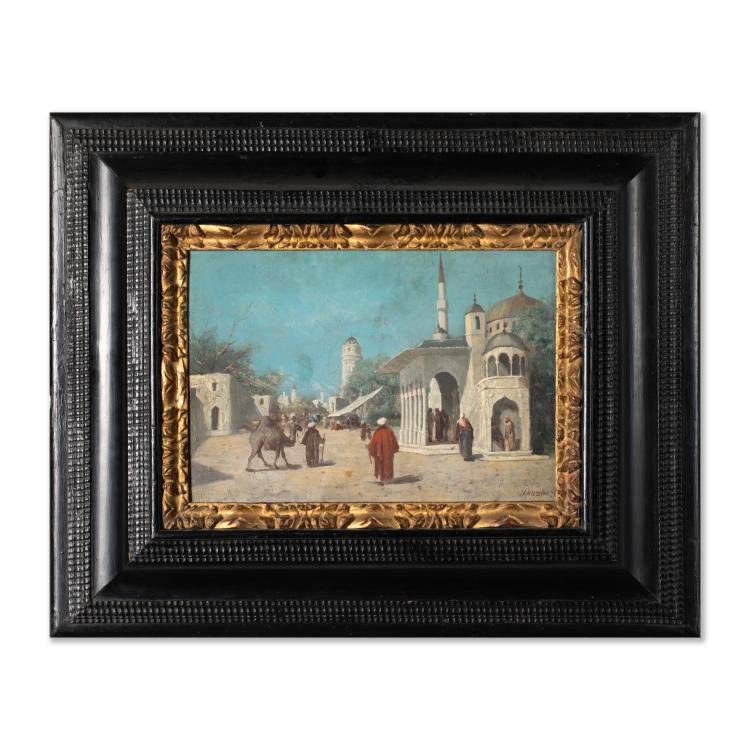 Bild 1 zu Objekt, Strasse in einer orientalischen Stadt, ca. 1890, Antonio Mancini, K-17 99