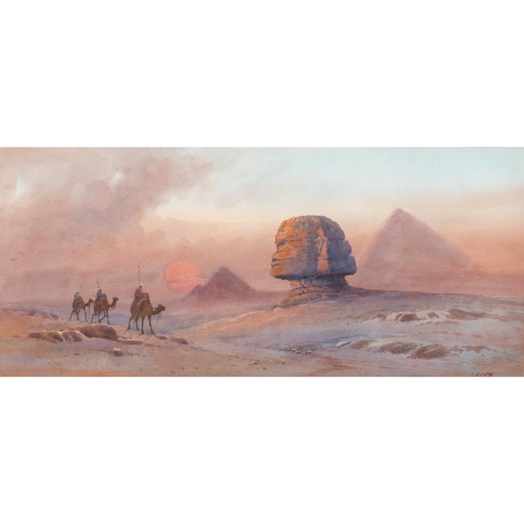 Hauptbild zu Objekt, Karawane vor der Sphinx in Gizeh, circa 1930er Jahre, K-17 109