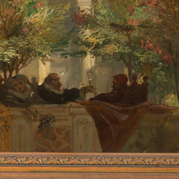 Bild 2 zu Objekt, Innenhof eines Renaissance-Palazzo mit Figuren, K-17 96