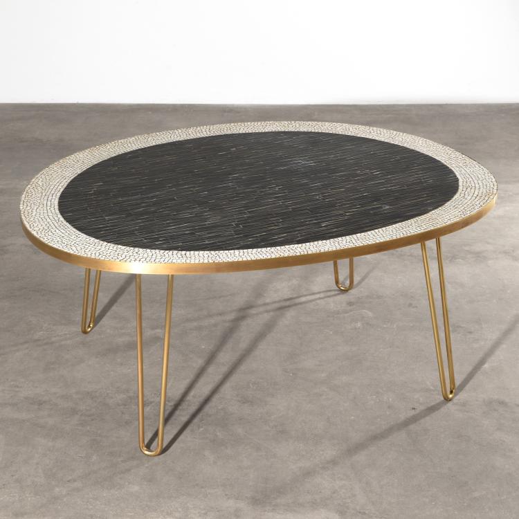 Hauptbild zu Objekt, Round Oval Glass Mosaic Coffee Table, Berthold M&uuml;ller, K-17 382