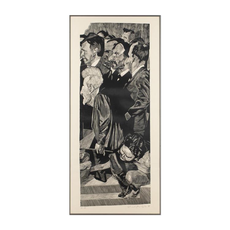 Bild 1 zu Objekt, 4 Bl&auml;tter aus dem Zyklus 'Paulskirche', 1990, Johannes Gr&uuml;tzke, K-17 283