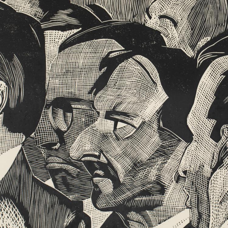 Bild 2 zu Objekt, 4 Bl&auml;tter aus dem Zyklus 'Paulskirche', 1990, Johannes Gr&uuml;tzke, K-17 283