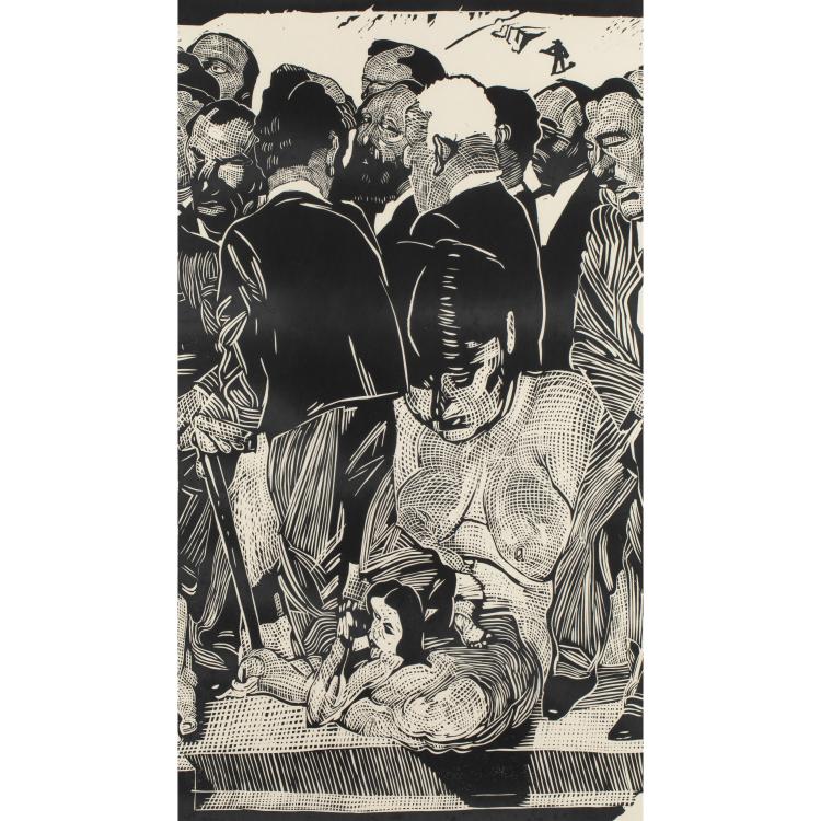 Bild 3 zu Objekt, 4 Bl&auml;tter aus dem Zyklus 'Paulskirche', 1990, Johannes Gr&uuml;tzke, K-17 283