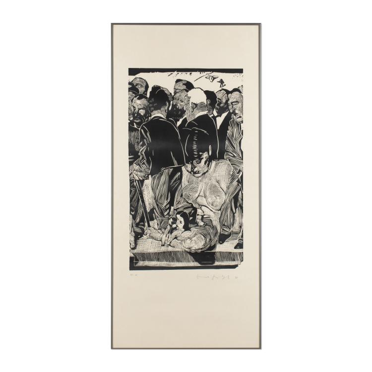 Bild 4 zu Objekt, 4 Bl&auml;tter aus dem Zyklus 'Paulskirche', 1990, Johannes Gr&uuml;tzke, K-17 283