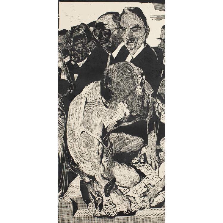 Bild 5 zu Objekt, 4 Bl&auml;tter aus dem Zyklus 'Paulskirche', 1990, Johannes Gr&uuml;tzke, K-17 283