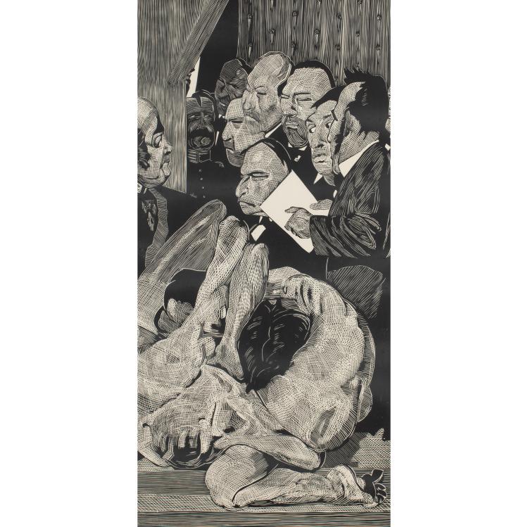Bild 7 zu Objekt, 4 Bl&auml;tter aus dem Zyklus 'Paulskirche', 1990, Johannes Gr&uuml;tzke, K-17 283