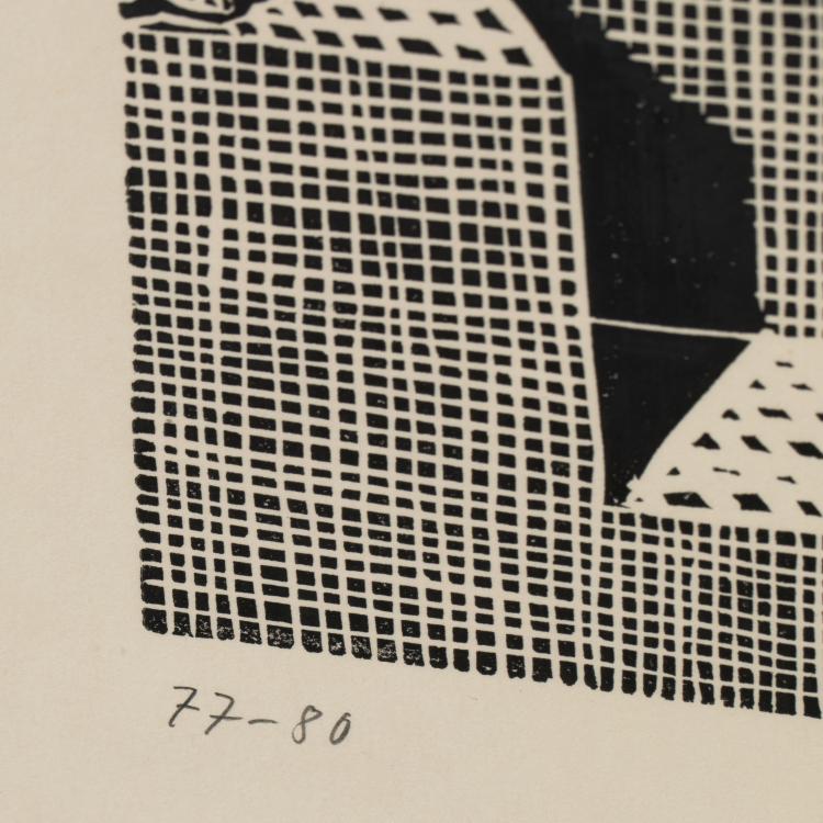 Bild 9 zu Objekt, 4 Bl&auml;tter aus dem Zyklus 'Paulskirche', 1990, Johannes Gr&uuml;tzke, K-17 283