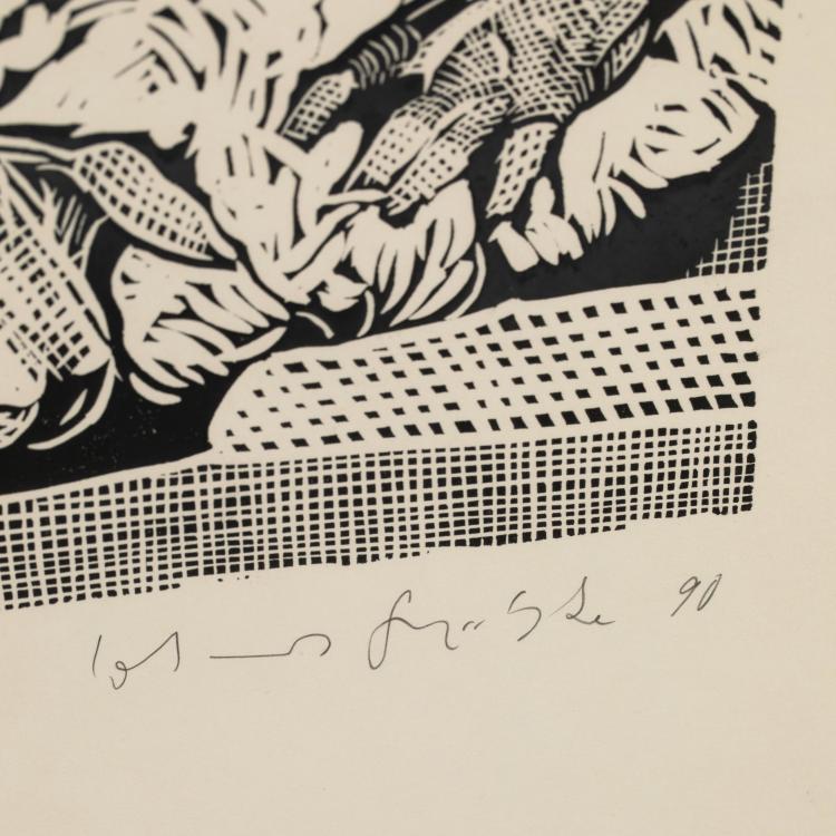 Bild 10 zu Objekt, 4 Bl&auml;tter aus dem Zyklus 'Paulskirche', 1990, Johannes Gr&uuml;tzke, K-17 283
