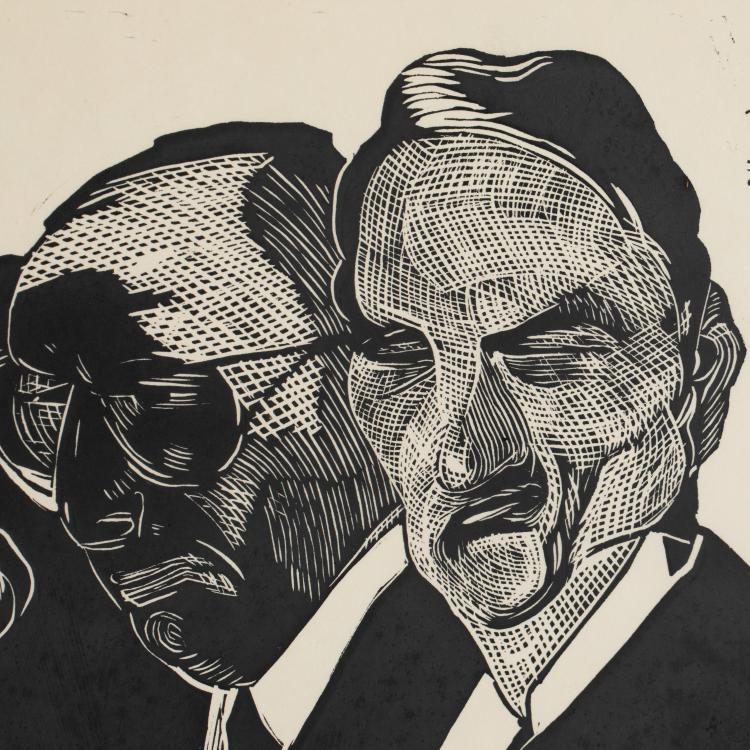 Bild 11 zu Objekt, 4 Bl&auml;tter aus dem Zyklus 'Paulskirche', 1990, Johannes Gr&uuml;tzke, K-17 283