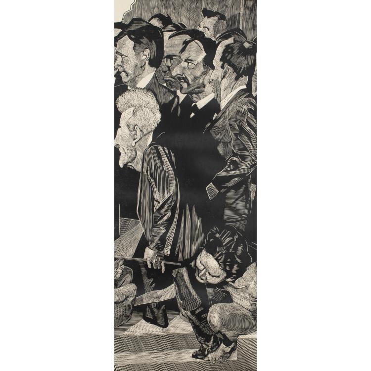 Bild 12 zu Objekt, 4 Bl&auml;tter aus dem Zyklus 'Paulskirche', 1990, Johannes Gr&uuml;tzke, K-17 283