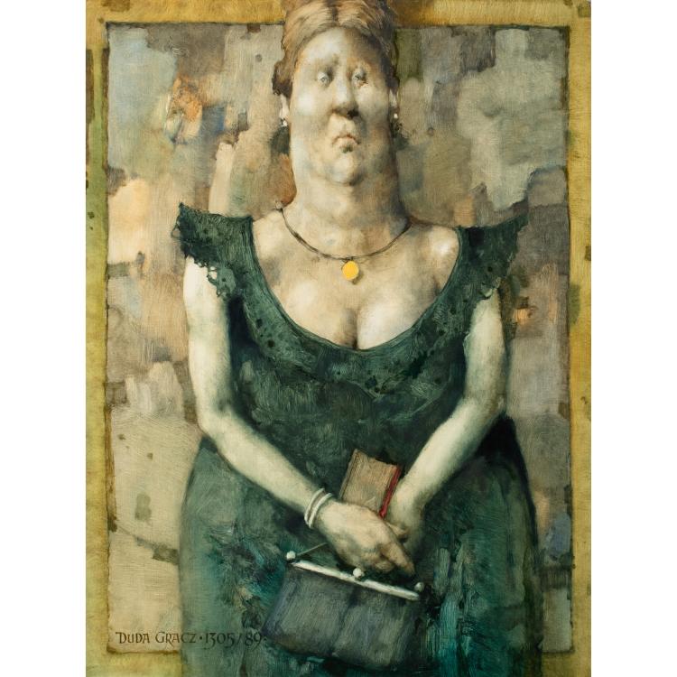 Hauptbild zu Objekt, Ohne Titel (Portrait einer Dame mit Handtasche), 1989, 