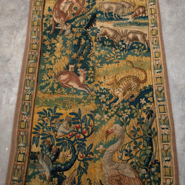 Bild 1 zu Objekt, Paar Tapisserien mit Tieren, fr&uuml;hes 17. Jh., Flandern/ Flanders, K-17 14