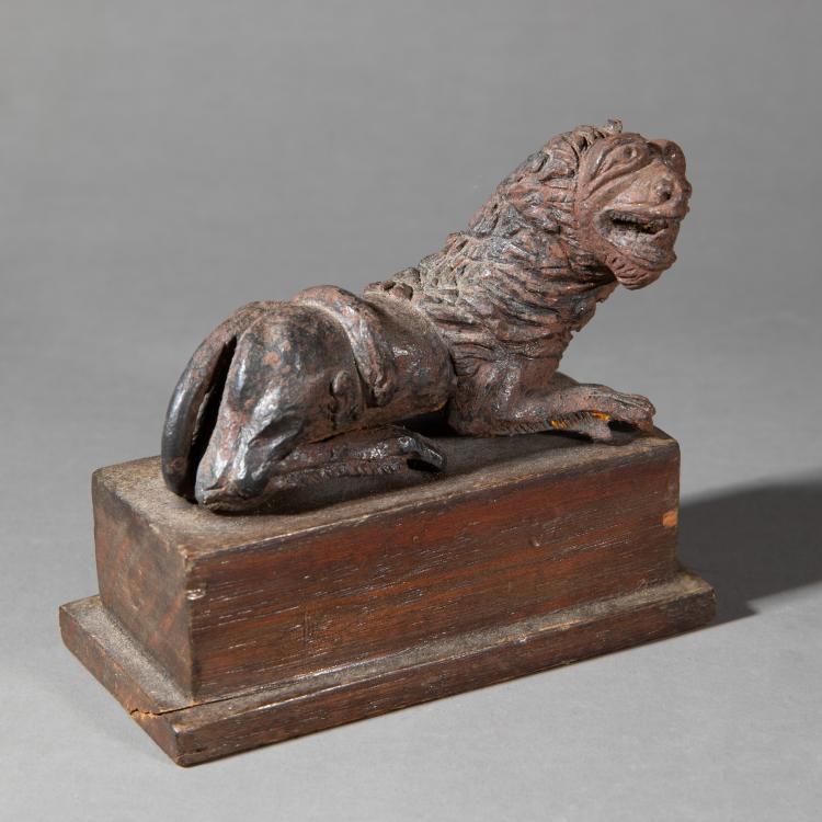 Hauptbild zu Objekt, Kleine Eisenfigur eines L&ouml;wen, um 1500, Italien / Italy (zug. / attr.), K-17 10
