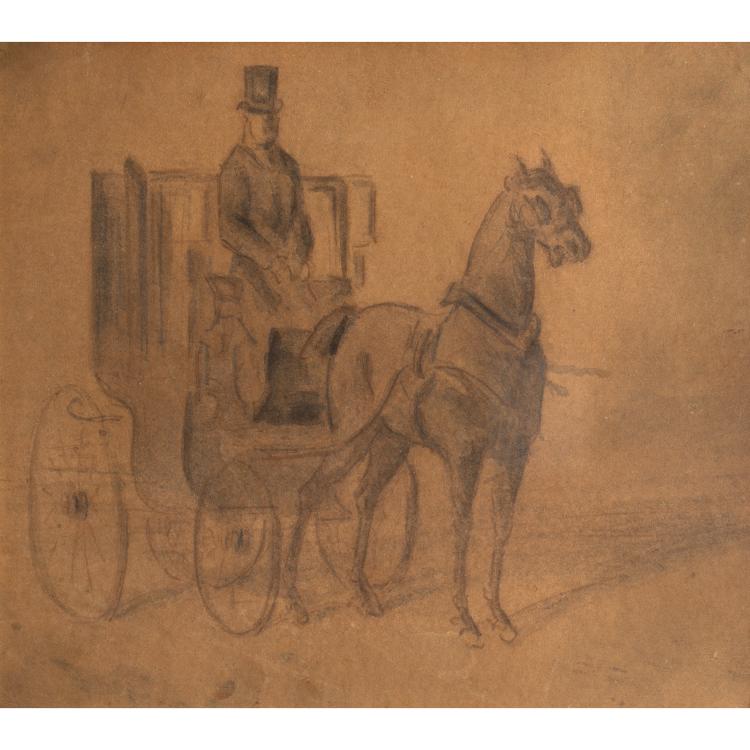 Hauptbild zu Objekt, Pariser Pferdekutsche, circa 1870, Constantin Guys, K-17 81
