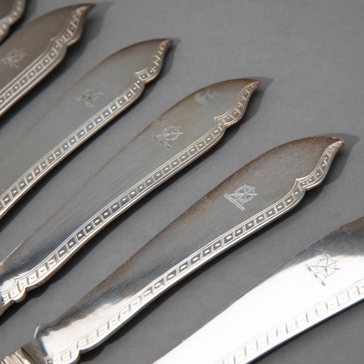 Bild 1 zu Objekt, Sechs Fischmesser, vor 1913, Mappin Brothers, Sheffield, K-17 133