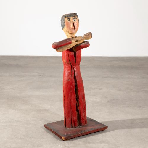 Holzskulptur 'Frau mit Kind', 1965