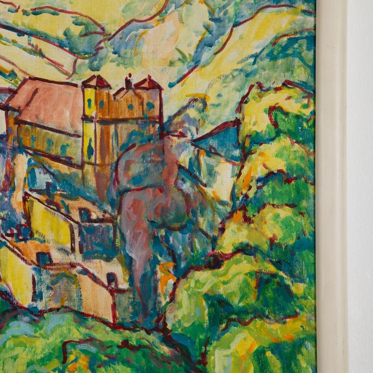 Bild 2 zu Objekt, Flu&szlig;landschaft mit Br&uuml;cke, 1919, K-17 107