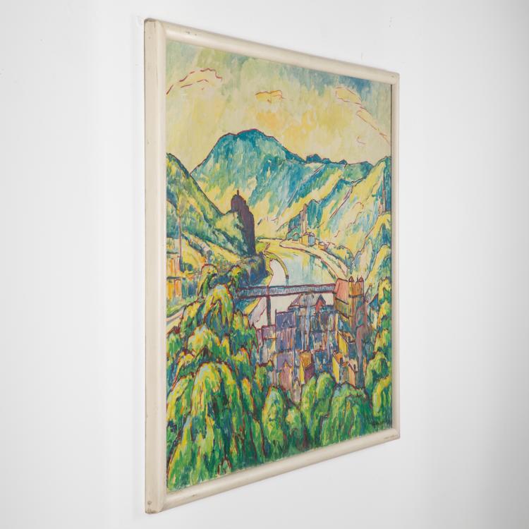 Bild 4 zu Objekt, Flu&szlig;landschaft mit Br&uuml;cke, 1919, K-17 107