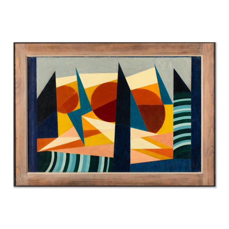 Bild 1 zu Objekt, Ohne Titel (Geometrische Komposition), wohl 1920er Jahre, Lothar Schreyer (zugeschrieben), 