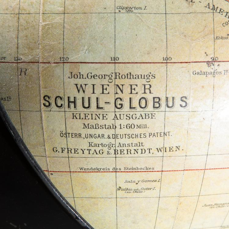 Bild 5 zu Objekt, Kugelhaubenglobus, um 1910, Rothaug, Johann, Wiener Schulglobus, K-17 50