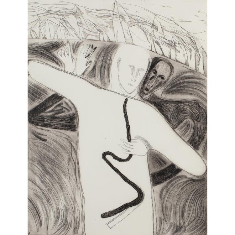 Bild 11 zu Objekt, 5 Bl&auml;tter aus dem Portfolio 'Ex-Giganti All'alba', 1982, Mimmo Paladino, Schellmann & Kl&uuml;ser, New York (Publ.), K-17 279