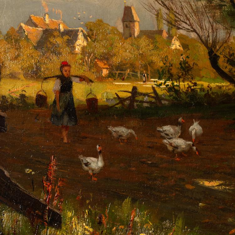 Bild 3 zu Objekt, Dorfbewohner am Brunnen, 1880, Adolf Lins, K-17 97