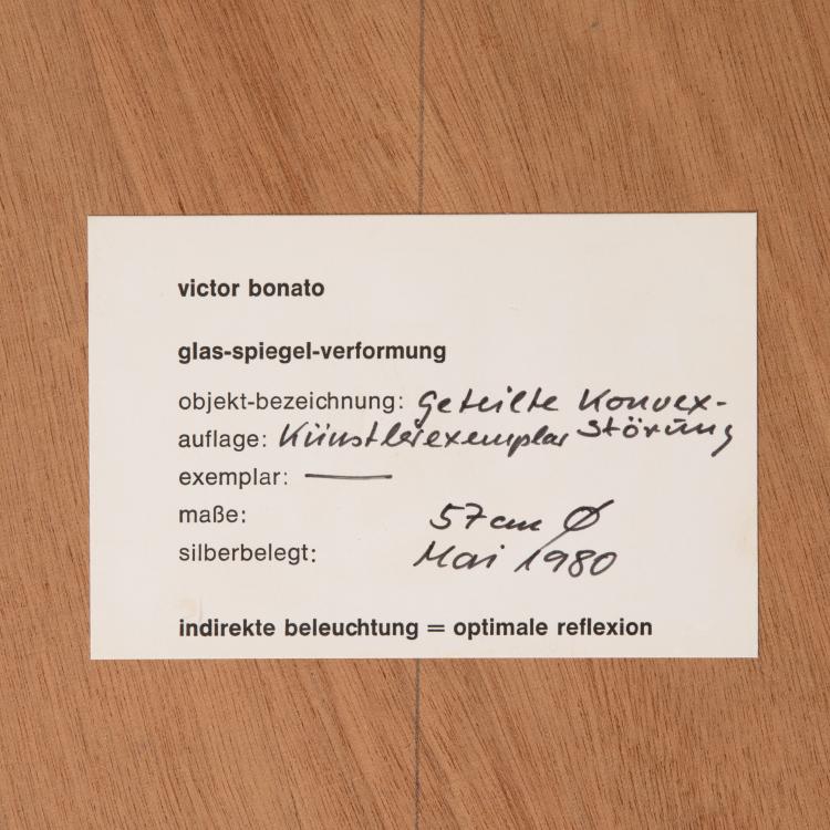 Bild 5 zu Objekt, Glasspiegel-Verformung 'Geteilte Konvexst&ouml;rung', 1980, Victor Bonato, K-17 236