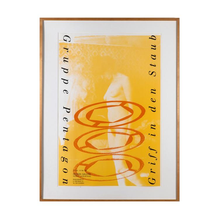 Bild 1 zu Objekt, Ausstellungsposter 'Griff in den Staub', 1989, Pentagon, Gruppe, K&ouml;n, K-17 588