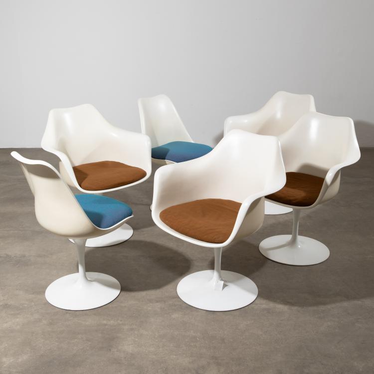 Bild 1 zu Objekt, 4 Armlehnst&uuml;hle + 2 St&uuml;hle Modell Tulip, Eero Saarinen, Knoll International, K-17 467