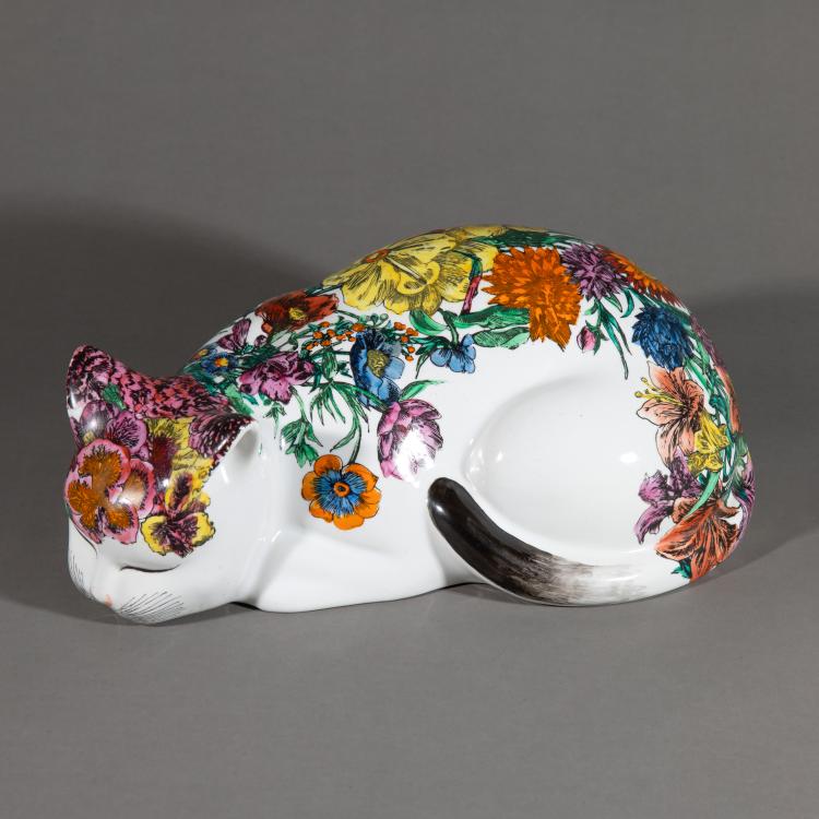 Hauptbild zu Objekt, Katze 'Gatto accovacciati fiorato', Piero Fornasetti, Fornasetti, K-17 514
