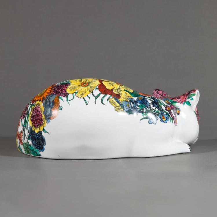 Bild 1 zu Objekt, Katze 'Gatto accovacciati fiorato', Piero Fornasetti, Fornasetti, K-17 514