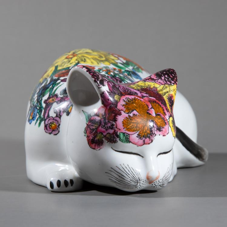 Bild 3 zu Objekt, Katze 'Gatto accovacciati fiorato', Piero Fornasetti, Fornasetti, K-17 514