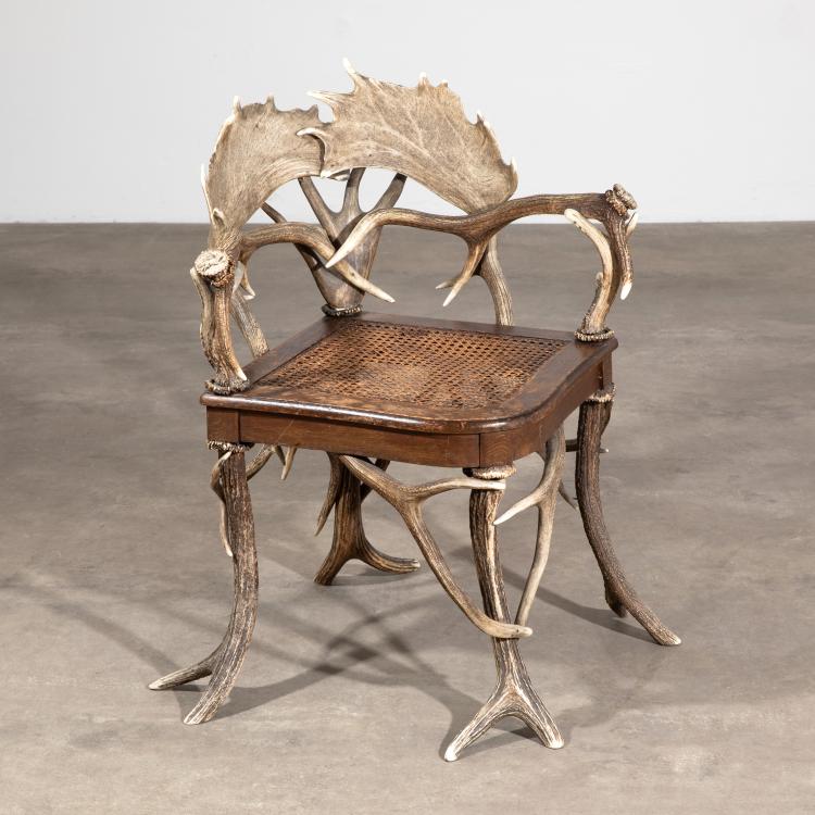 Hauptbild zu Objekt, Geweihstuhl, um 1900, &Ouml;sterreich/Austria, K-17 37