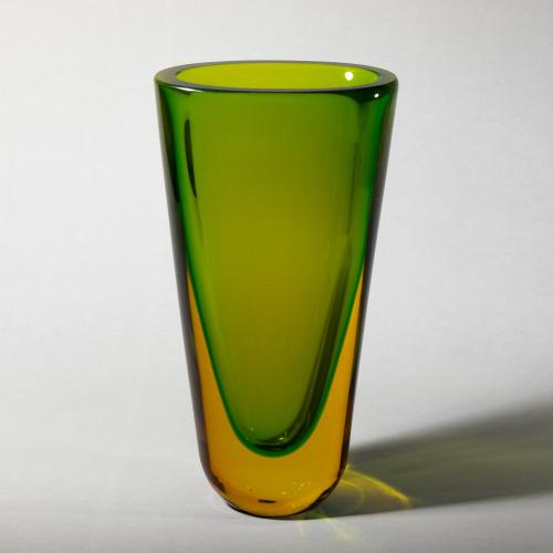 Vase Modell Sommerso verde giallo