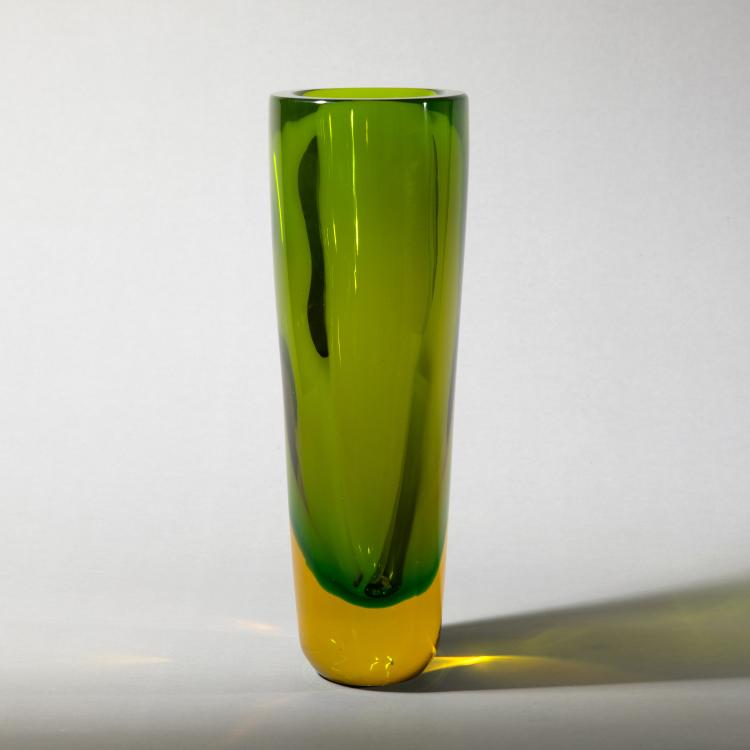 Bild 1 zu Objekt, Vase Modell Sommerso verde giallo, Flavio Poli, Seguso, Murano, K-17 169