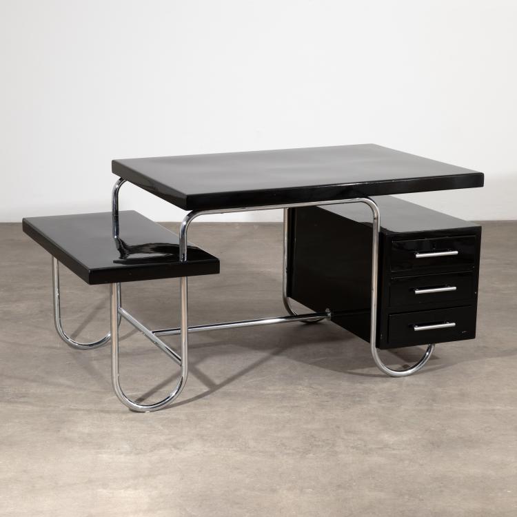 Bild 2 zu Objekt, Steel tube desk + armchair, Hans Luckhardt (after),Andr&eacute; Lur&ccedil;at (after), K-17 375