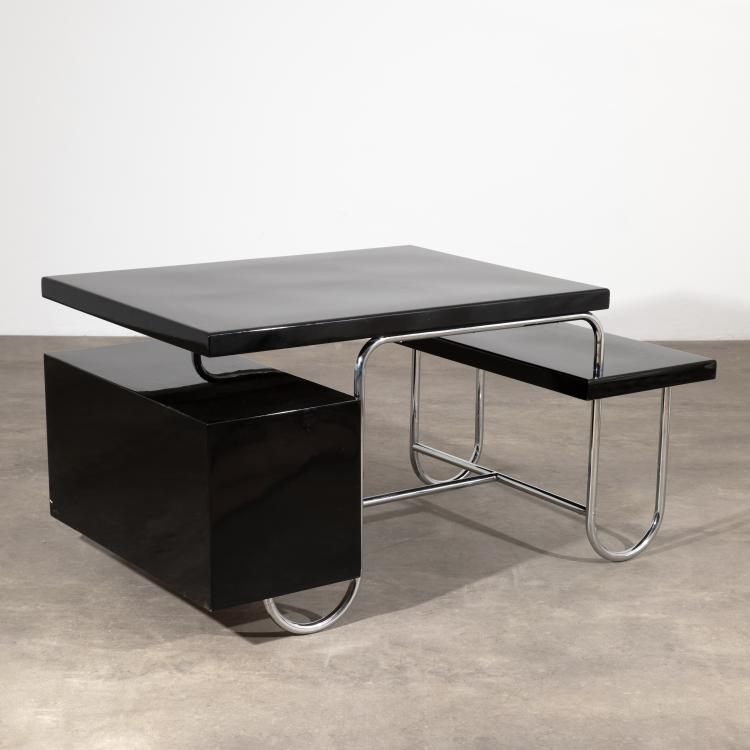Bild 5 zu Objekt, Steel tube desk + armchair, Hans Luckhardt (after),Andr&eacute; Lur&ccedil;at (after), K-17 375