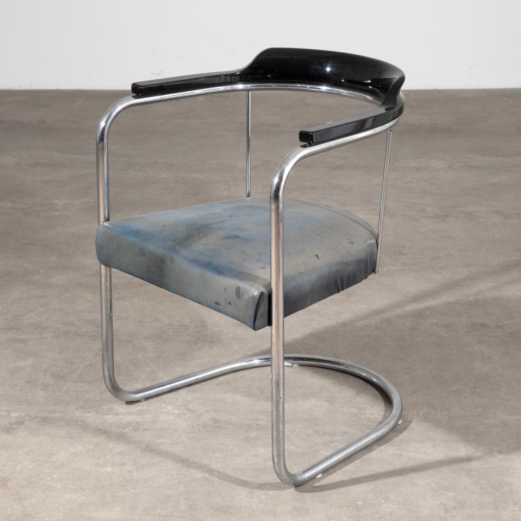 Bild 7 zu Objekt, Steel tube desk + armchair, Hans Luckhardt (after),Andr&eacute; Lur&ccedil;at (after), K-17 375