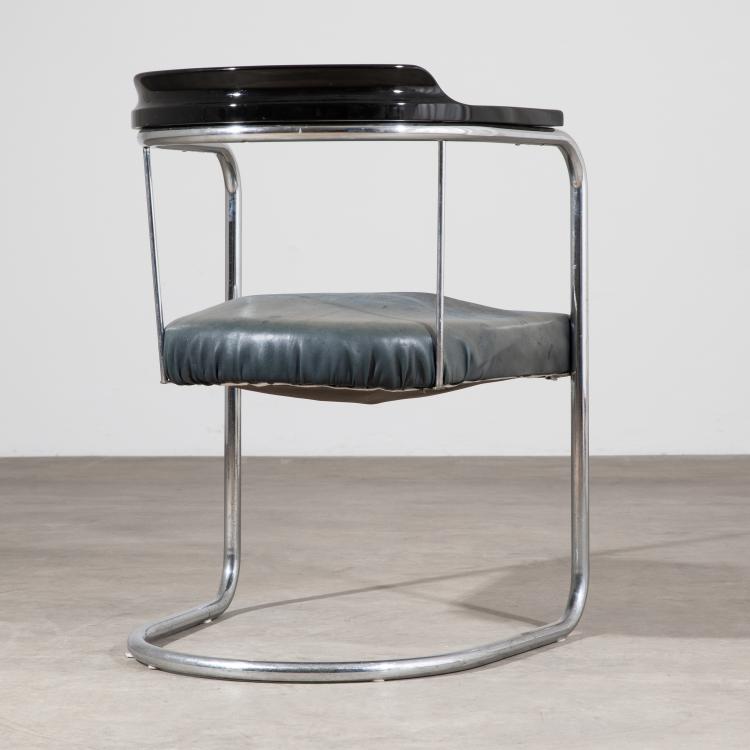 Bild 9 zu Objekt, Steel tube desk + armchair, Hans Luckhardt (after),Andr&eacute; Lur&ccedil;at (after), K-17 375