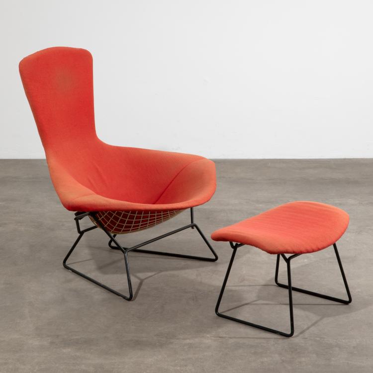 Hauptbild zu Objekt, Lounge Sessel Modell Bird + Ottomane, Harry Bertoia, Knoll International, K-17 424