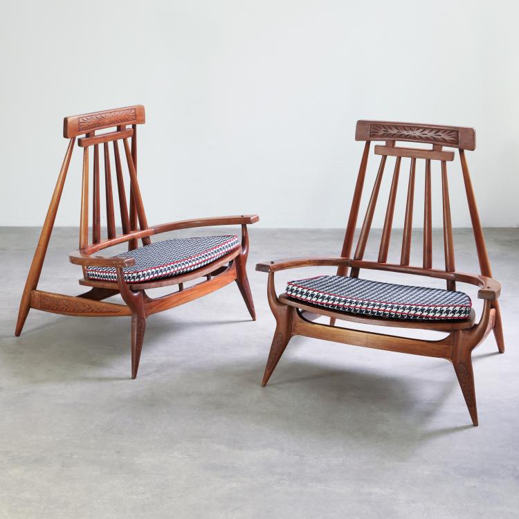 Hauptbild zu Objekt, 2 seltene Lounge Sessel aus einer Villa in Havanna, Paul McCobb (zugeschrieben), 