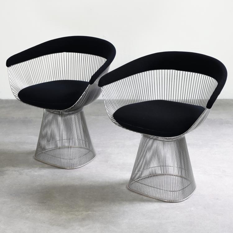 Hauptbild zu Objekt, 2 St&uuml;hle aus der Wire Group, Warren Platner, Knoll International, 